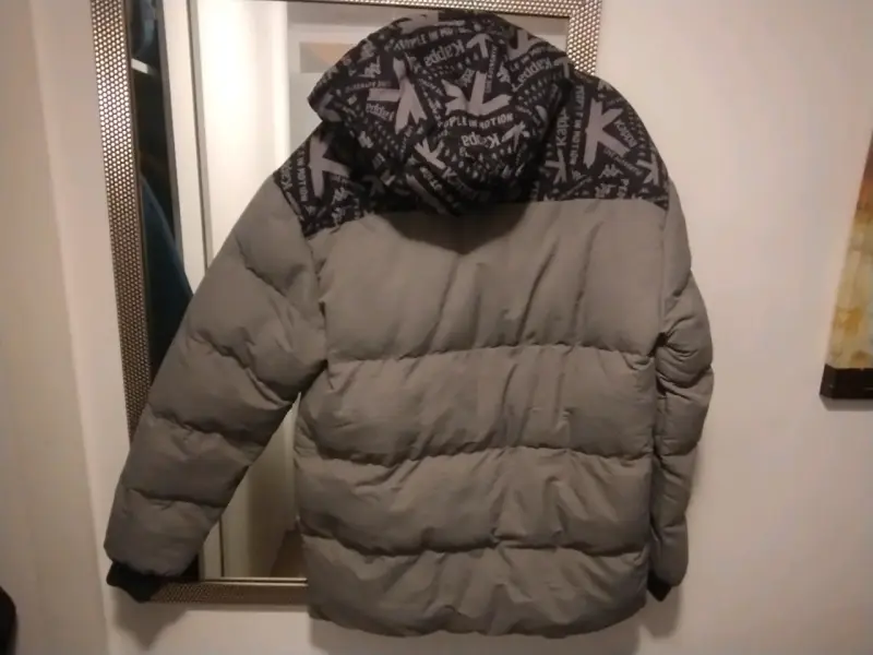 Parka acolchada gris con capucha Kappa - 2
