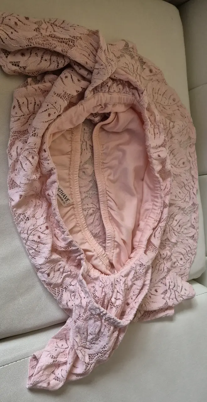 Blusa de encaje rosada manga corta - 3