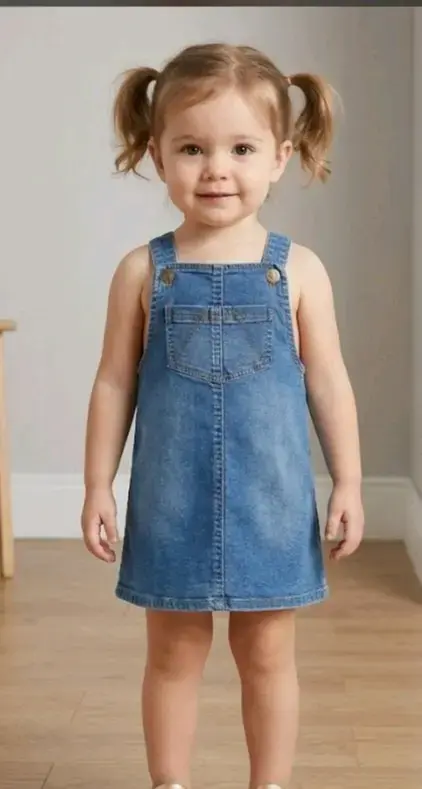 Vestido jumper de mezclilla niña - 1