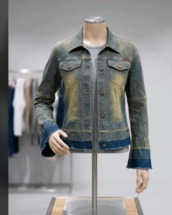 Chaqueta de mezclilla desgastada - 1