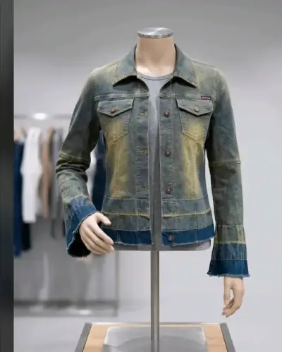 Chaqueta de mezclilla desgastada - miniatura 1