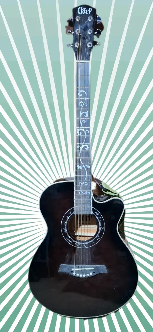 Guitarra electroacústica negra Creep Mf150ce C - 1