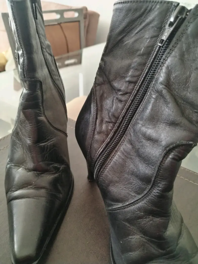 Botines negros de cuero con cierre, "MARQUIS", - 3
