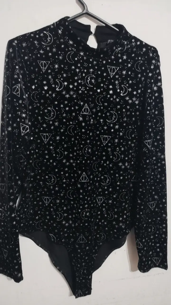 Body negro estampado esotérico - 1