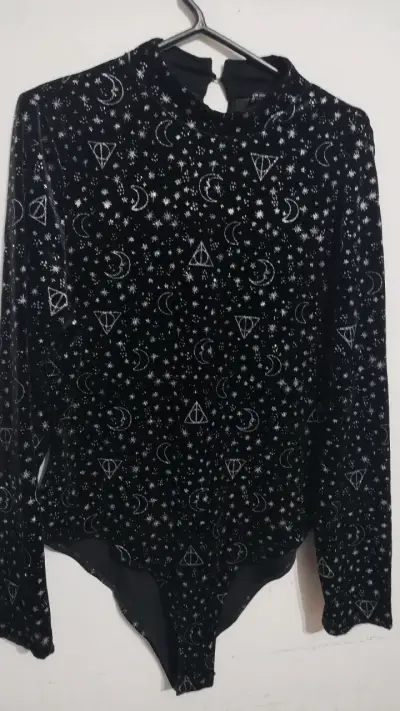 Body negro estampado esotérico - miniatura 1