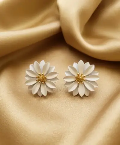 Aros flor dorada multicolor - miniatura 2