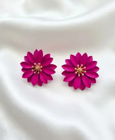 Aros flor dorada multicolor - miniatura 3