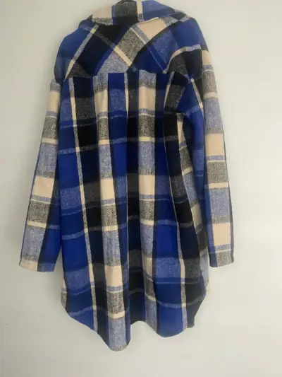Chaqueta de cuadros azul y beige - miniatura 2