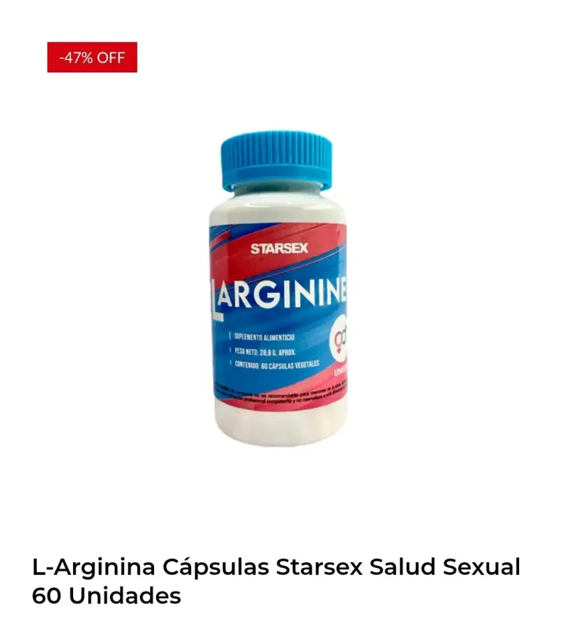 Cápsulas L-Arginina Starsex 60 unidades
