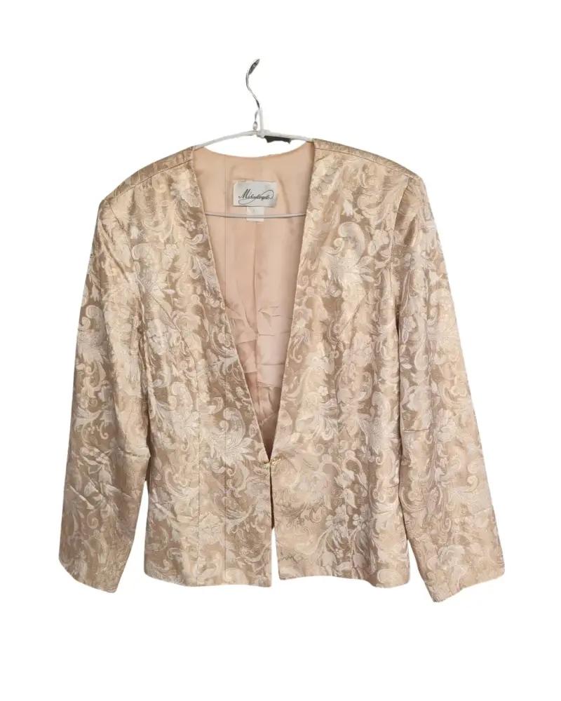 Blazer brocado dorado elegante - 1