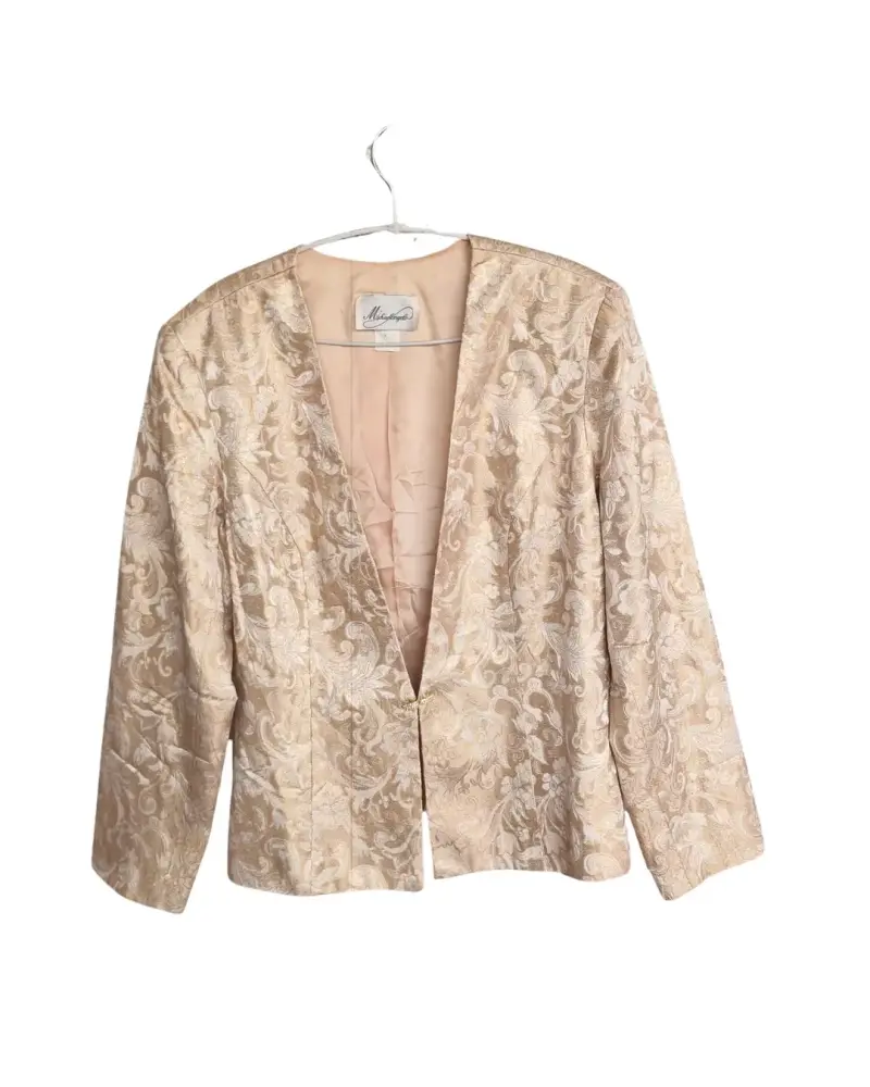 Blazer brocado dorado elegante - 2