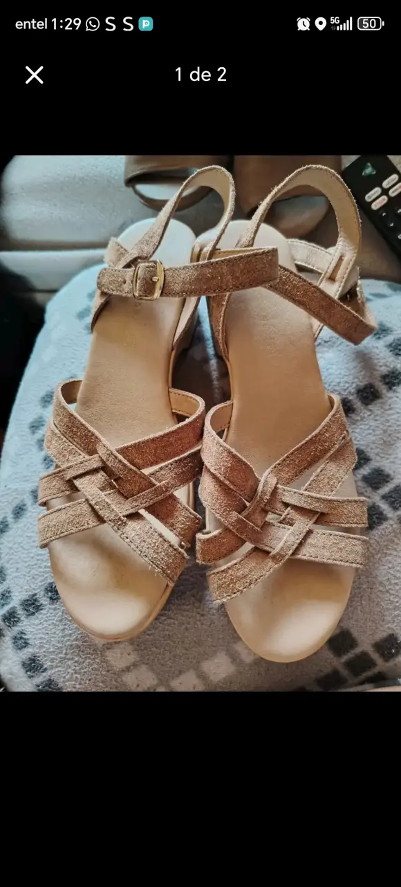 Sandalias beige Bruno Rossi de gamuza - 1