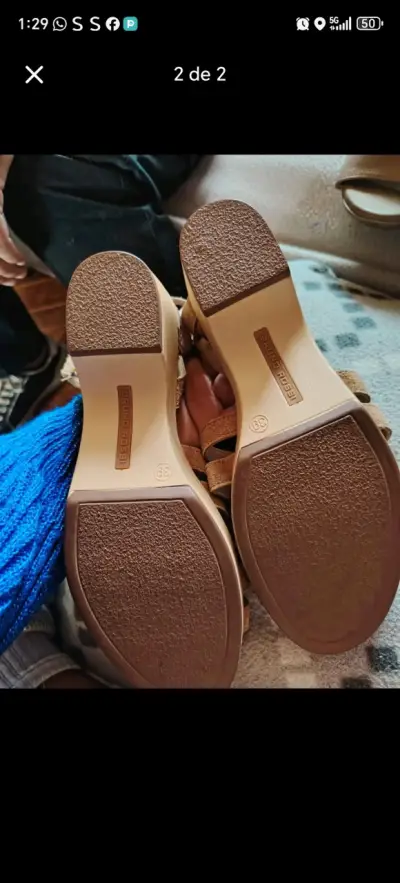 Sandalias beige Bruno Rossi de gamuza - miniatura 2