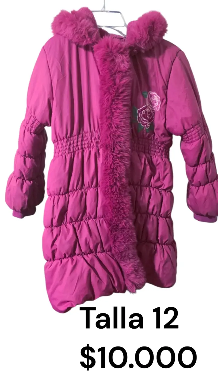 Abrigo de invierno rosado niña