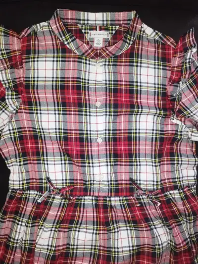 Vestido tartán rojo y blanco - miniatura 2