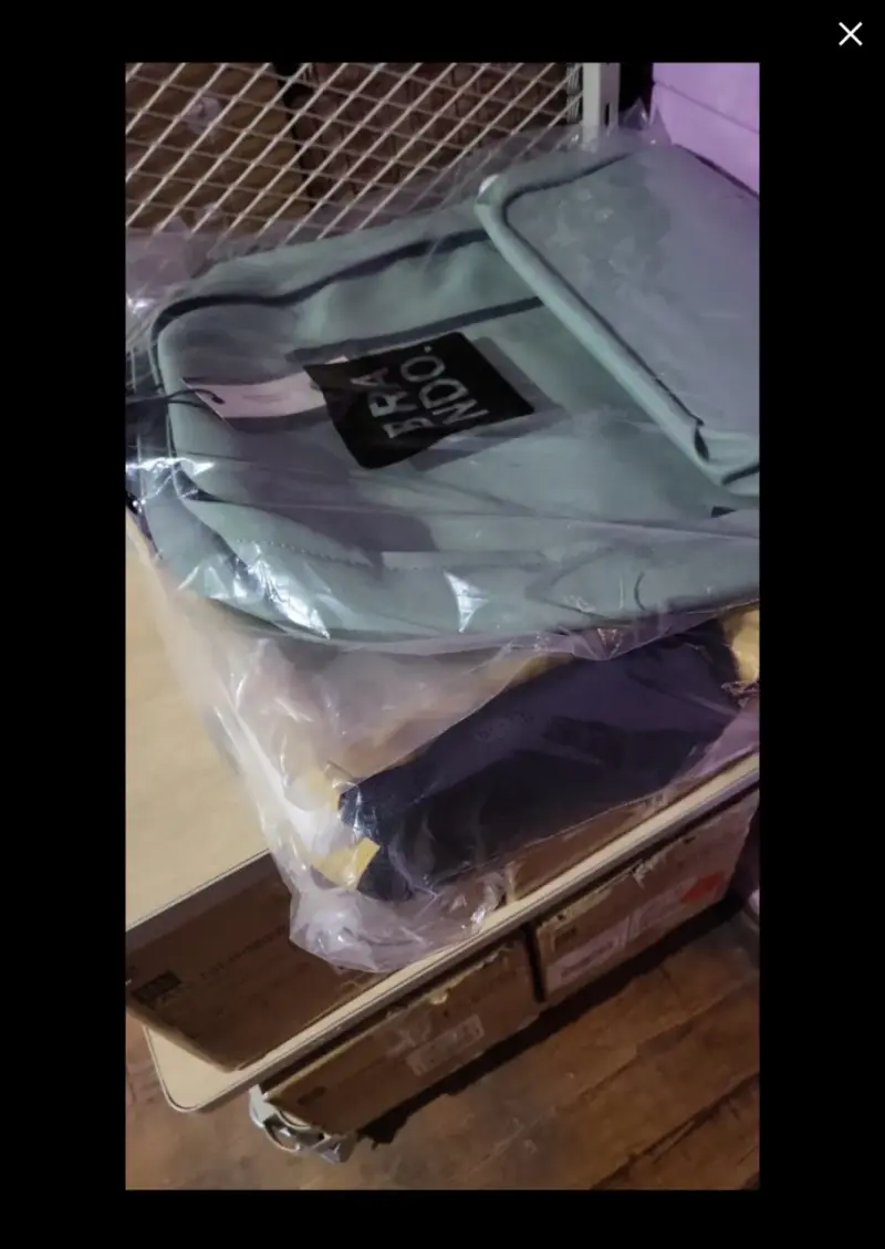 Bolso de tela verde nuevo