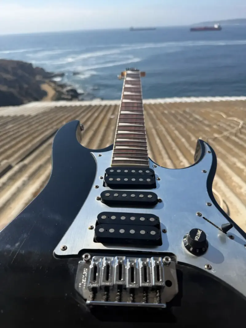 Guitarra eléctrica negra - 4