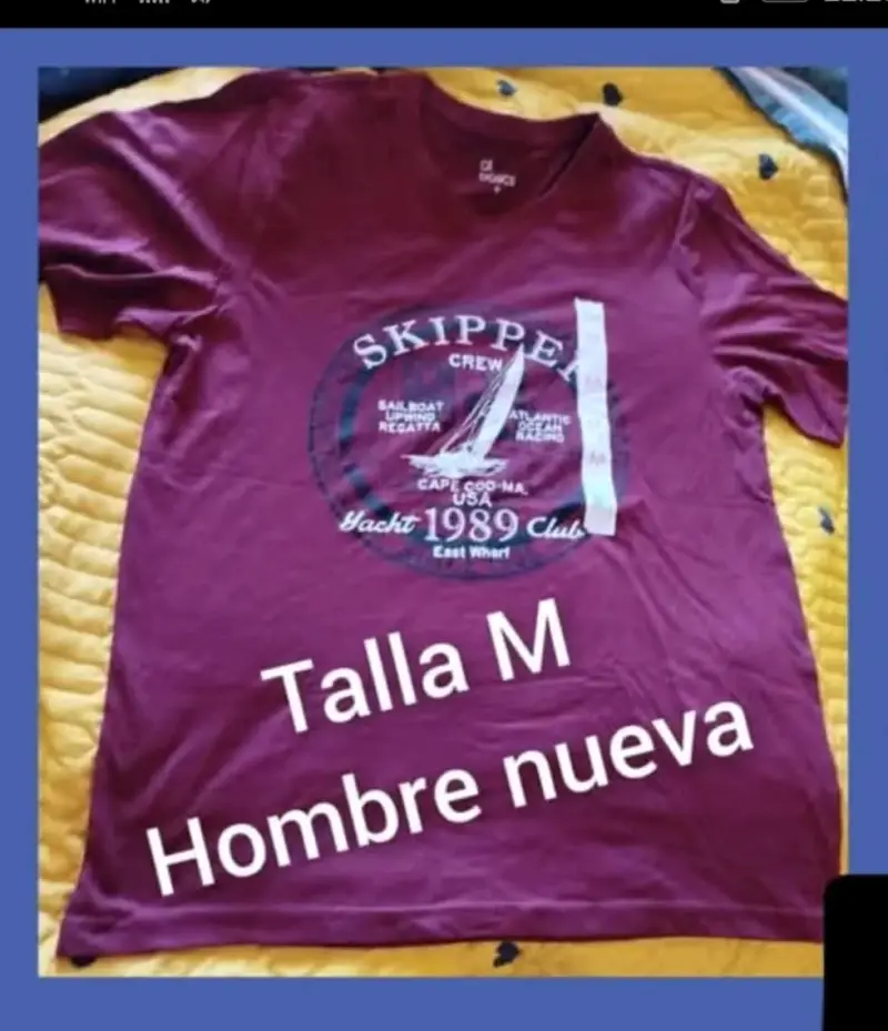 Polera talla M bordó Skipper Crew - 3