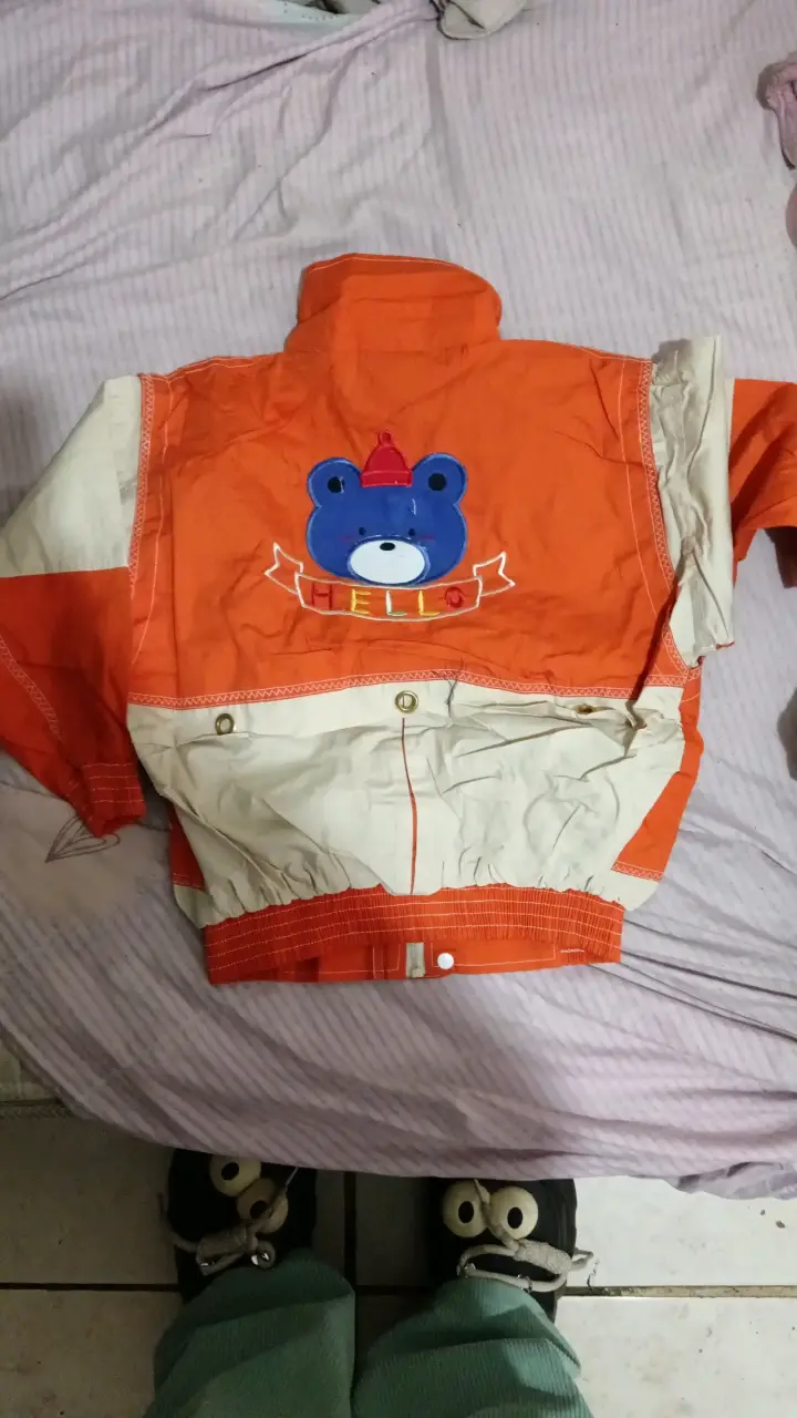 Chaqueta infantil naranja y beige - 3