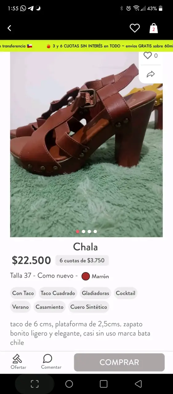 Sandalias taco alto café oscuras - 4