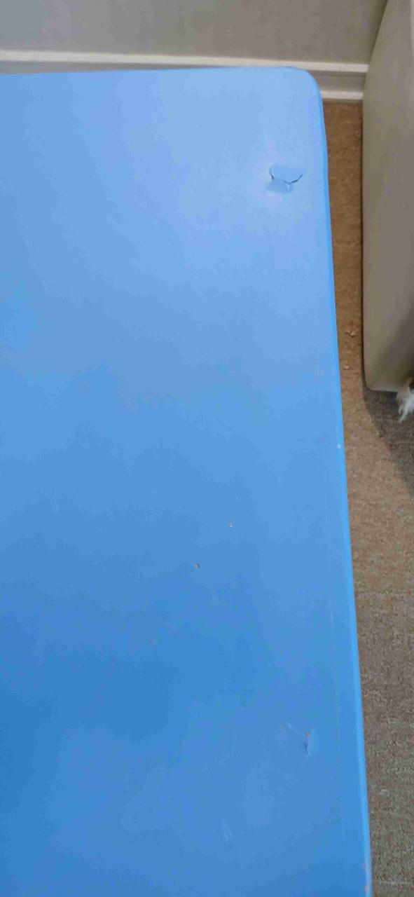 Escritorio azul con silla plegable - 4