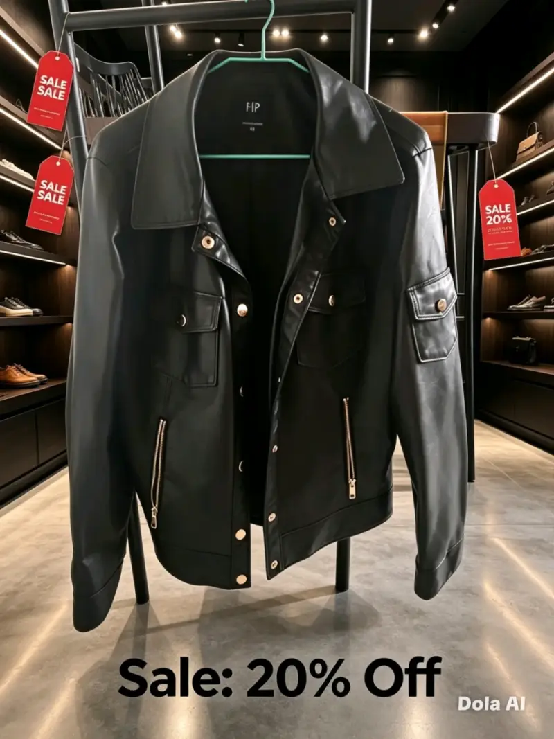Chaqueta de ecocuero negra