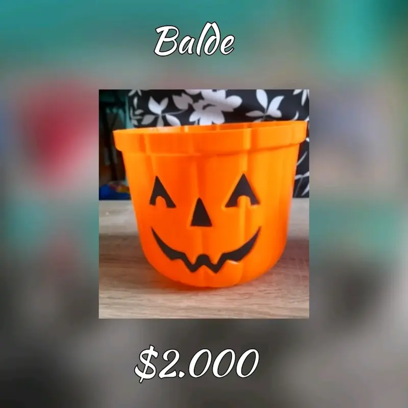 Balde de Halloween naranja