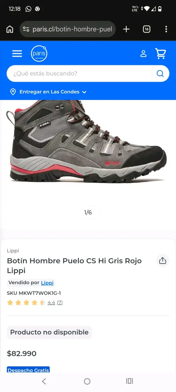 Botas de trekking gris y rojo talla 44 - 1