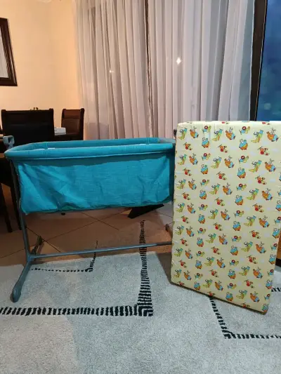 Cuna colecho azul para bebé - miniatura 3