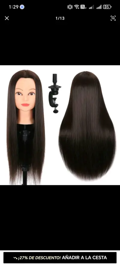 Cabeza de maniquí con pelo largo - miniatura 1