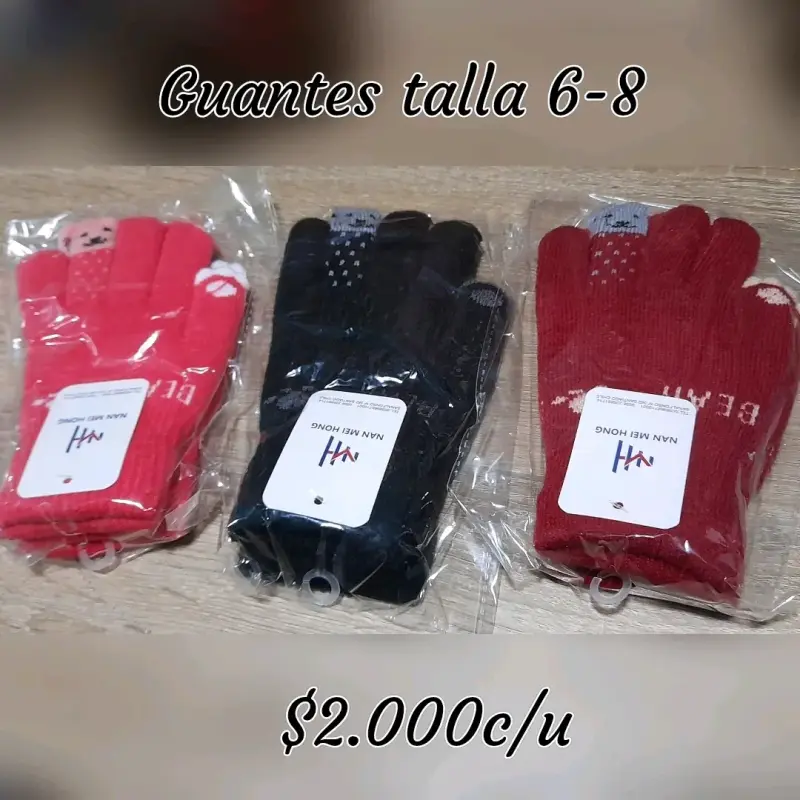 Guantes para niños talla 6-8