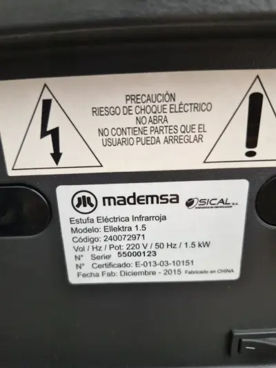 Calefactor eléctrico Mademsa - miniatura 5