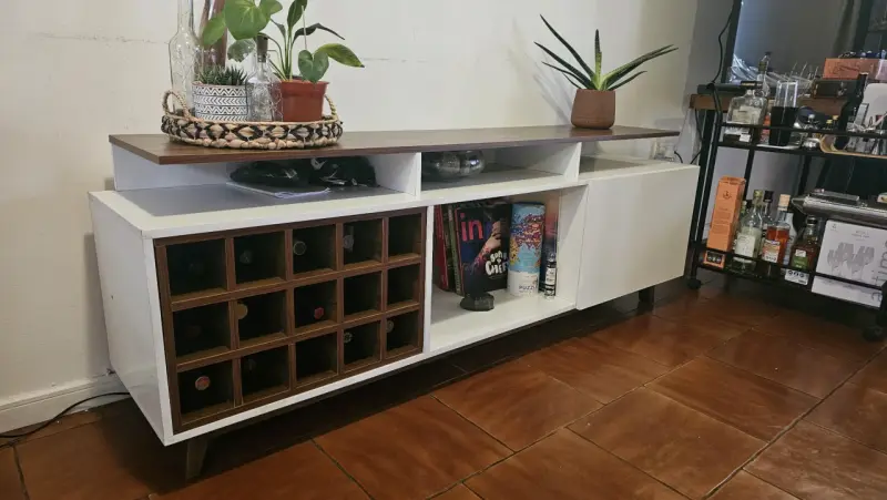 Mueble Rack para vinos blanco y madera - 1