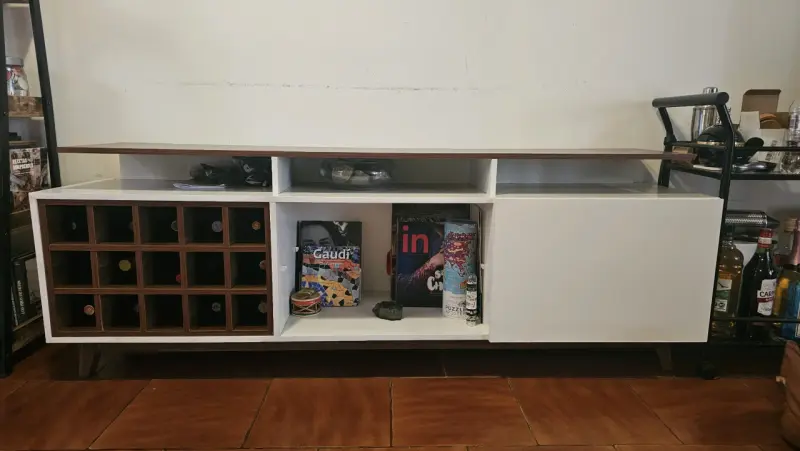 Mueble Rack para vinos blanco y madera - 2