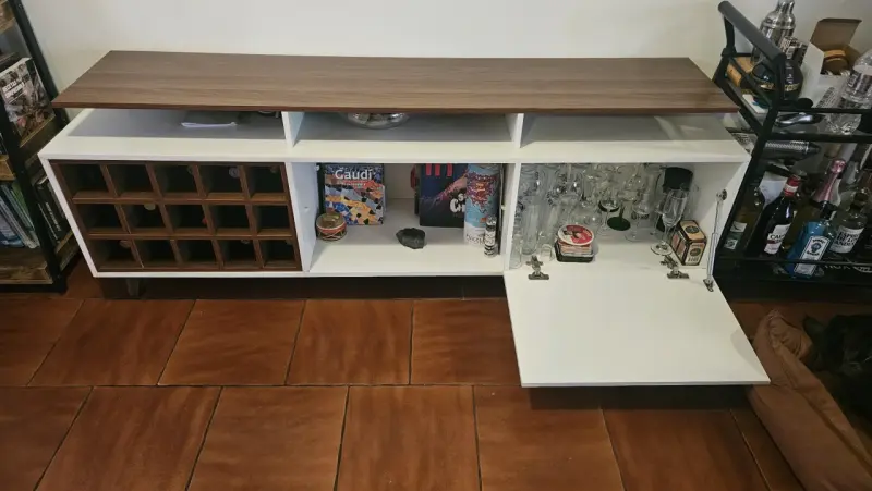 Mueble Rack para vinos blanco y madera - 3