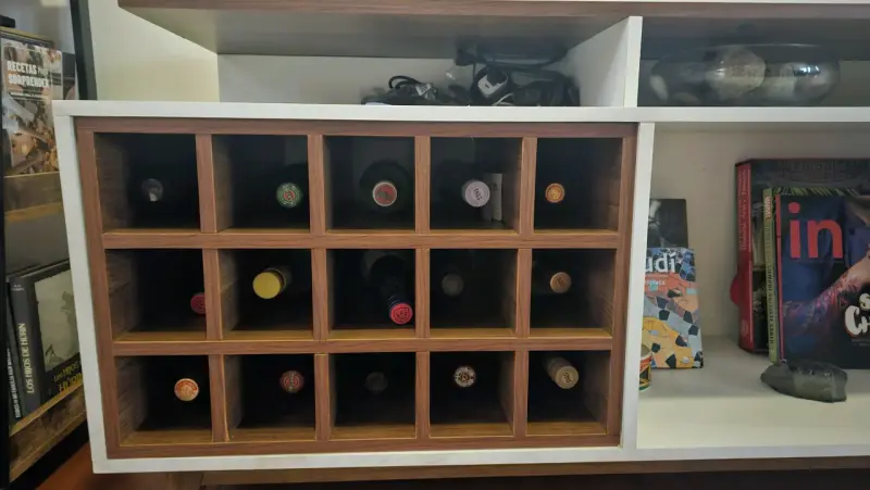 Mueble Rack para vinos blanco y madera - 5