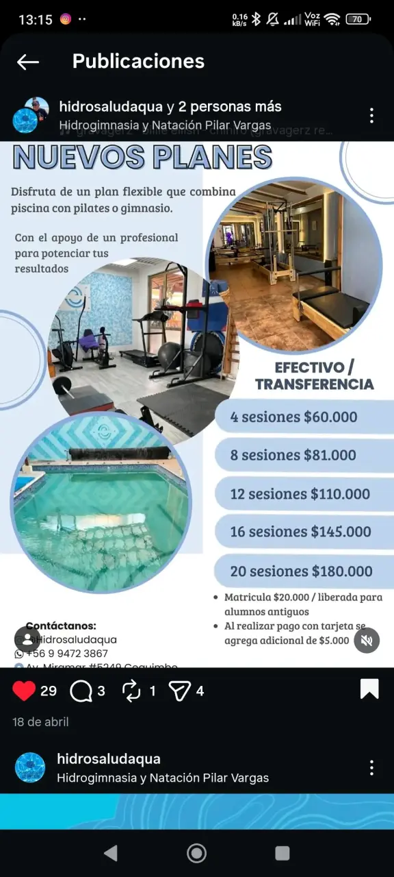 Planes de hidrogimnasia y gimnasio - 1