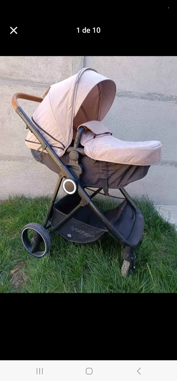 Coche y silla de auto beige - 6