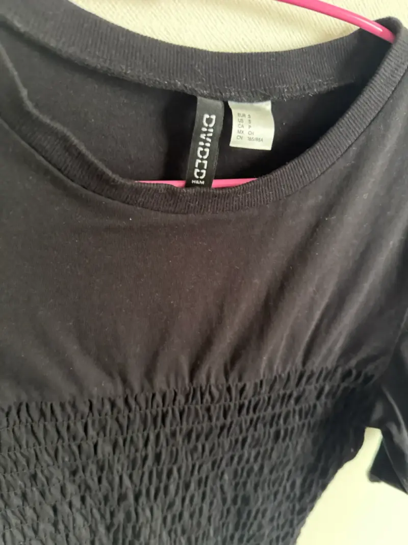 Polera negra elástica de algodón Hym - 2