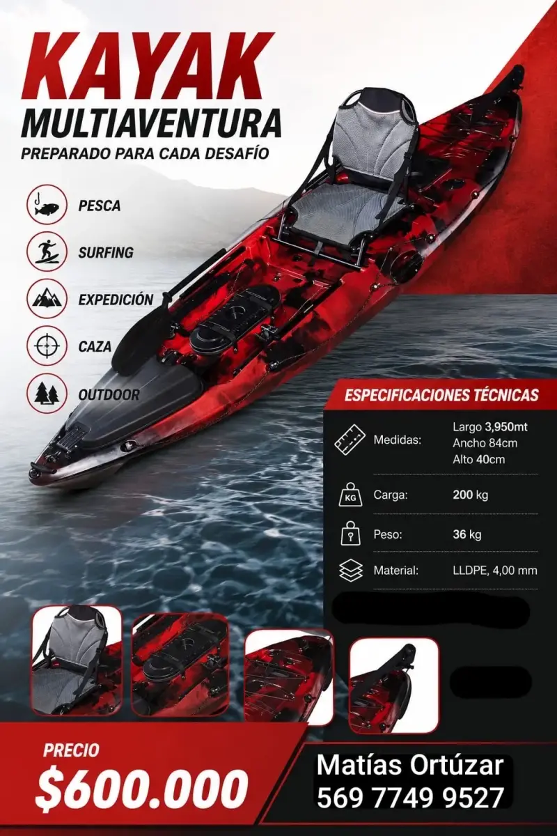 Kayak de pesca permit 13 remos y timon - 2