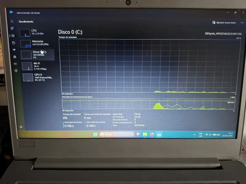 Notebook Lenovo impecable - Ryzen 5 / 16GB RAM - 4