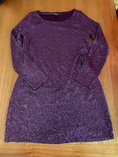 Vestido brillante morado - miniatura 1