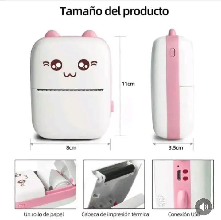 Impresora térmica portátil kawaii - 1