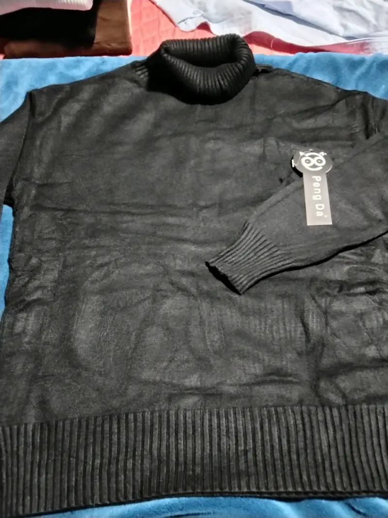 Suéter gris cuello alto nuevo - 3