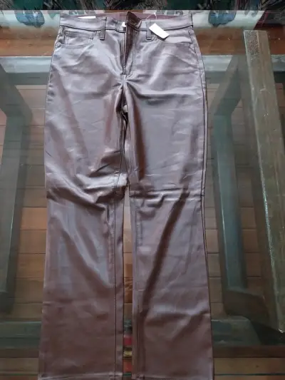 Pantalones de eco cuero café - miniatura 2