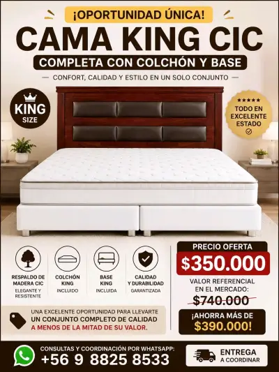 Cama King CIC con colchón - miniatura 1