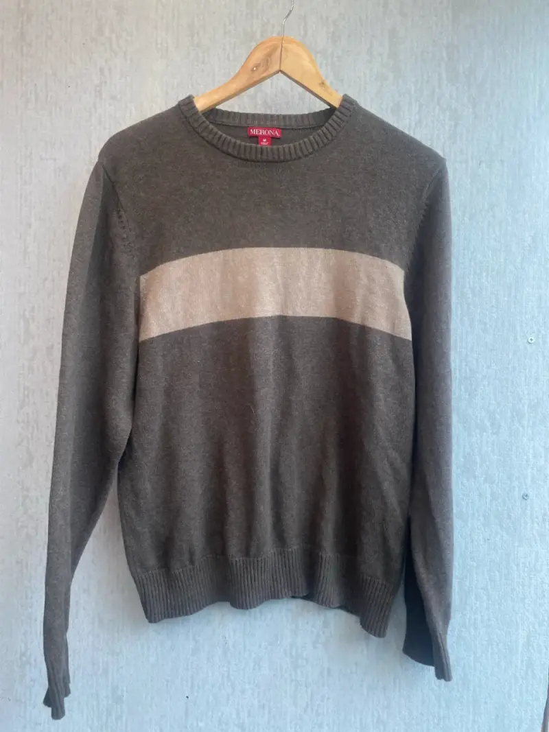 Suéter Merona café y beige talla M - 1