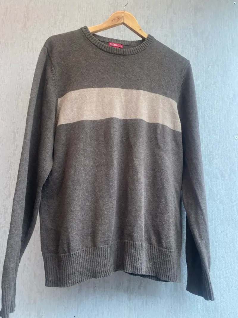 Suéter Merona café y beige talla M - 3