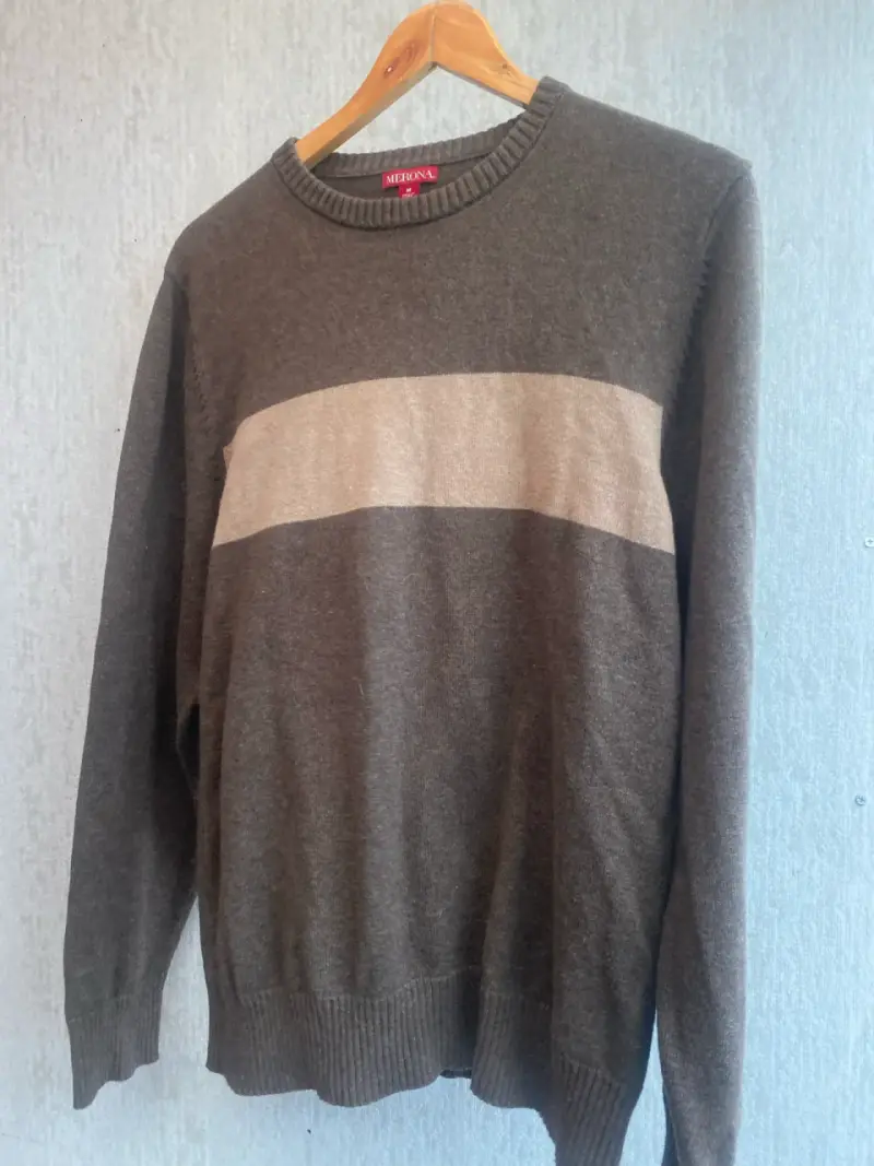 Suéter Merona café y beige talla M - 5