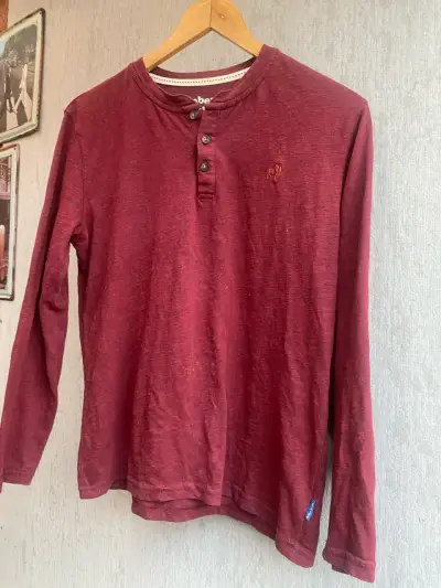 Polera manga larga burdeo Robert Lewis talla S. - miniatura 2